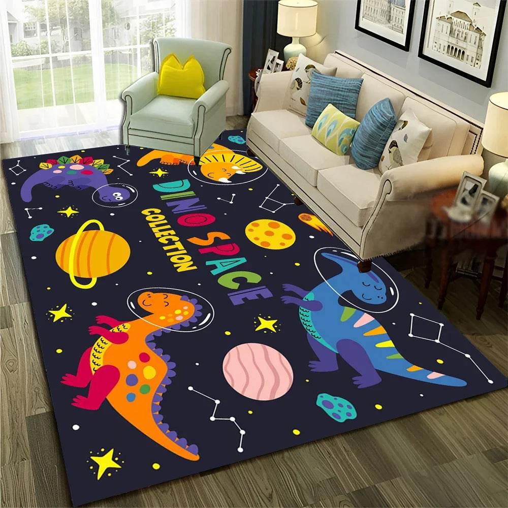 Premium 3D Dino Cartoon Space Rug Non Slip For Kids Room - ToylandEU