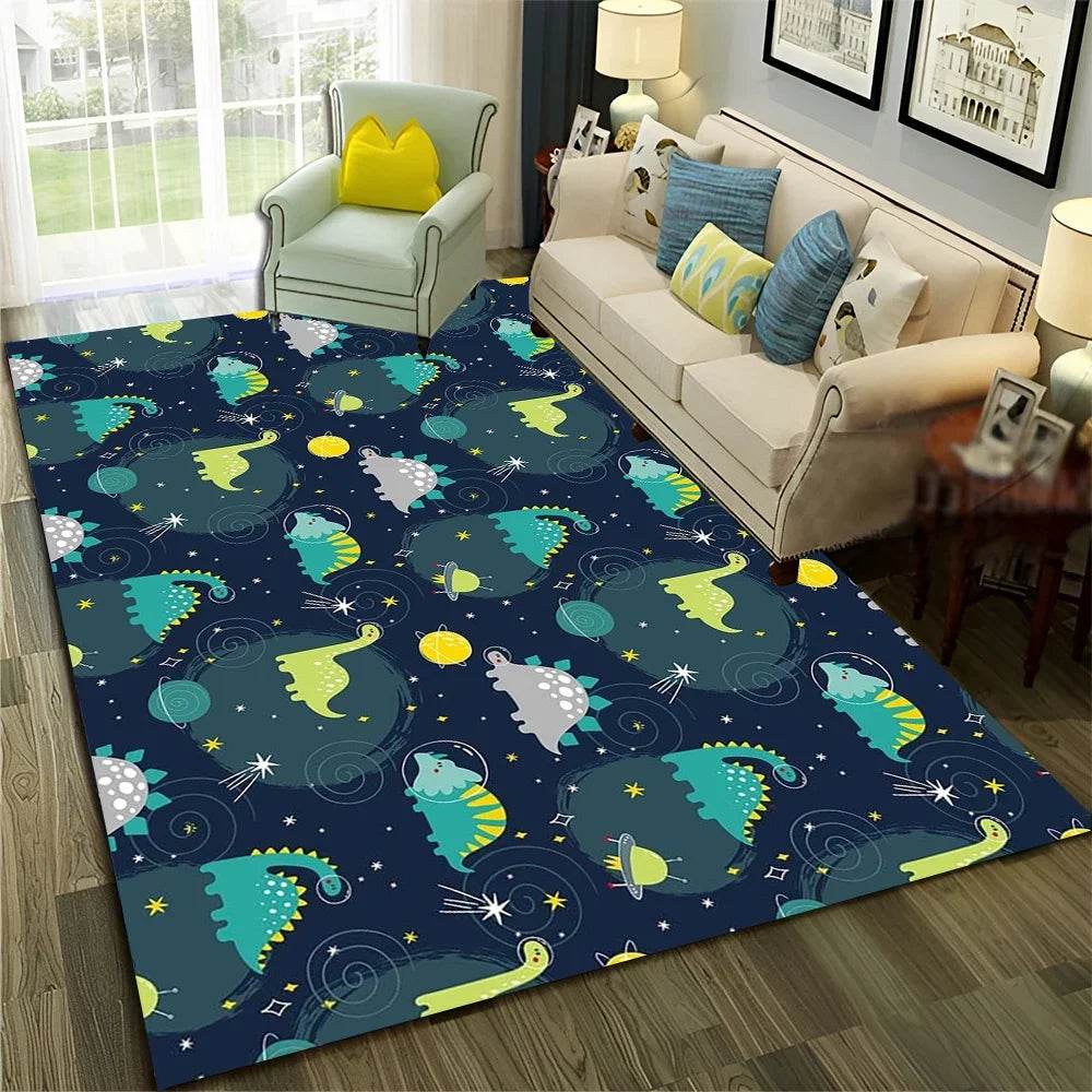 Premium 3D Dino Cartoon Space Rug Non Slip For Kids Room - ToylandEU