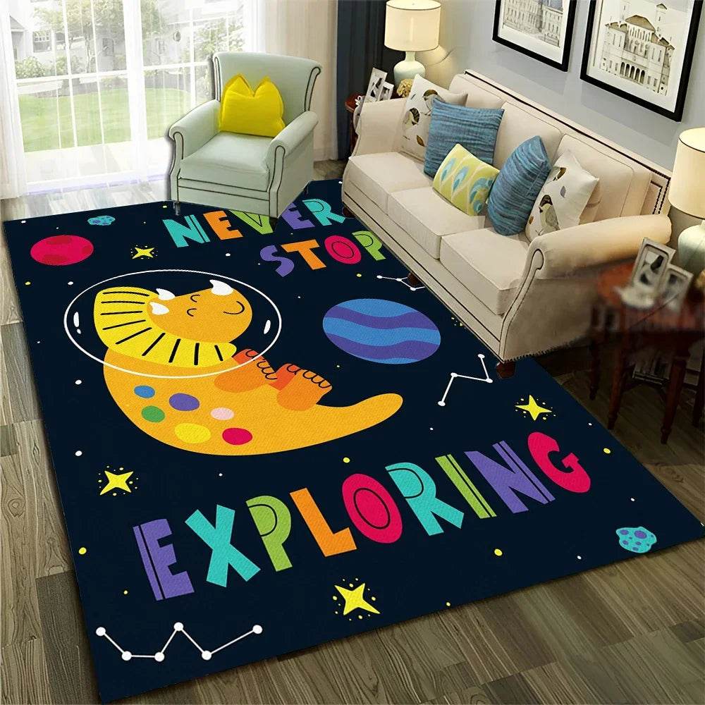 Premium 3D Dino Cartoon Space Rug Non Slip For Kids Room - ToylandEU