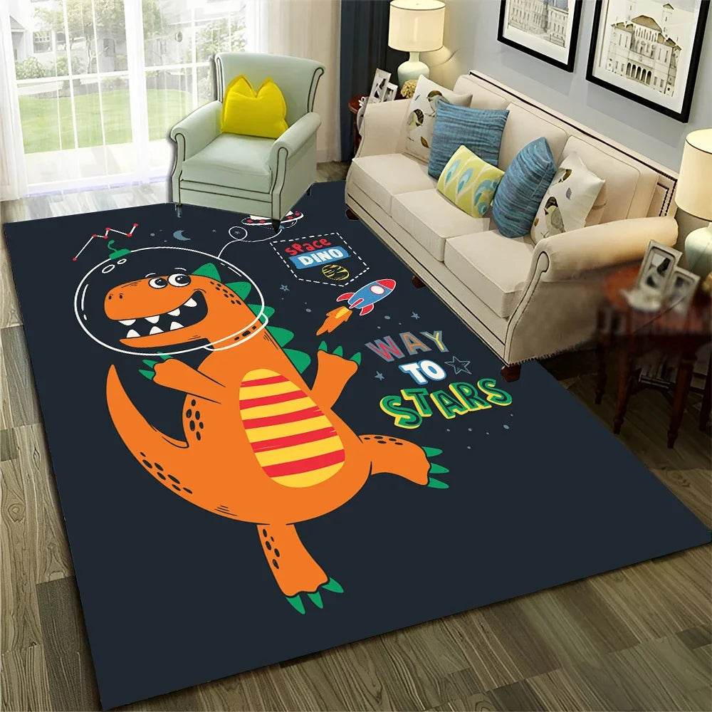 Premium 3D Dino Cartoon Space Rug Non Slip For Kids Room - ToylandEU