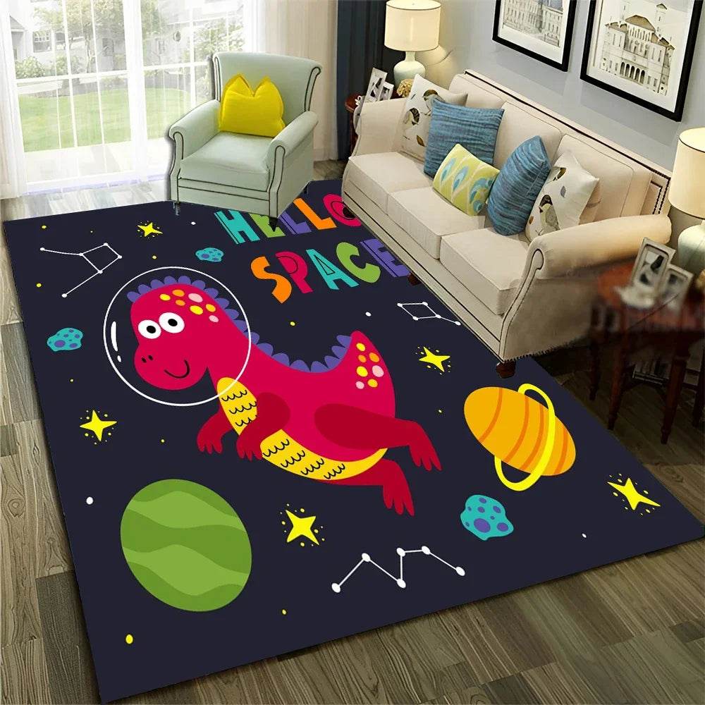 Premium 3D Dino Cartoon Space Rug Non Slip For Kids Room - ToylandEU