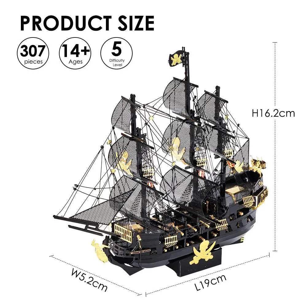 Premium 3D Metal Puzzle Kit Black Pearl Model DIY Assembly Toy for Adults and Teens - ToylandEU