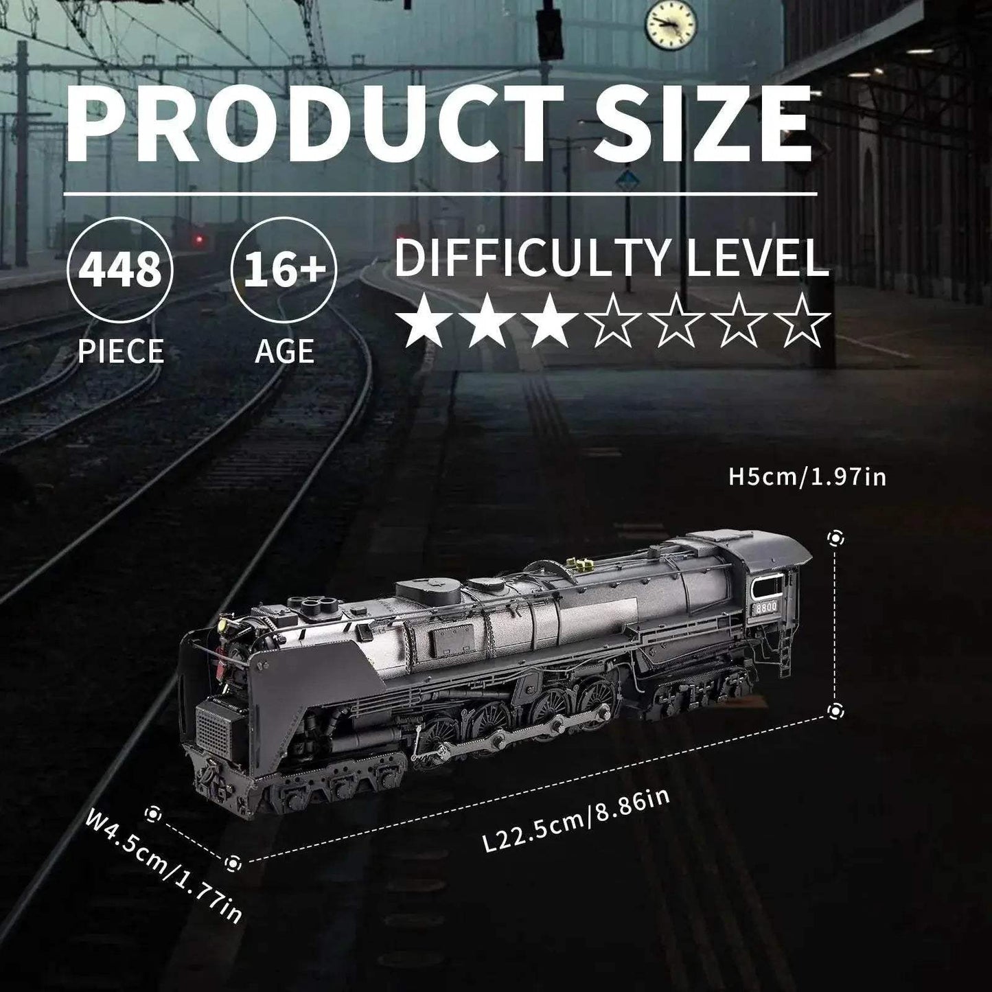 Premium 3D Metal Puzzle Kit with Detailed Locomotive Design for Hobbyists and Collectors - ToylandEU