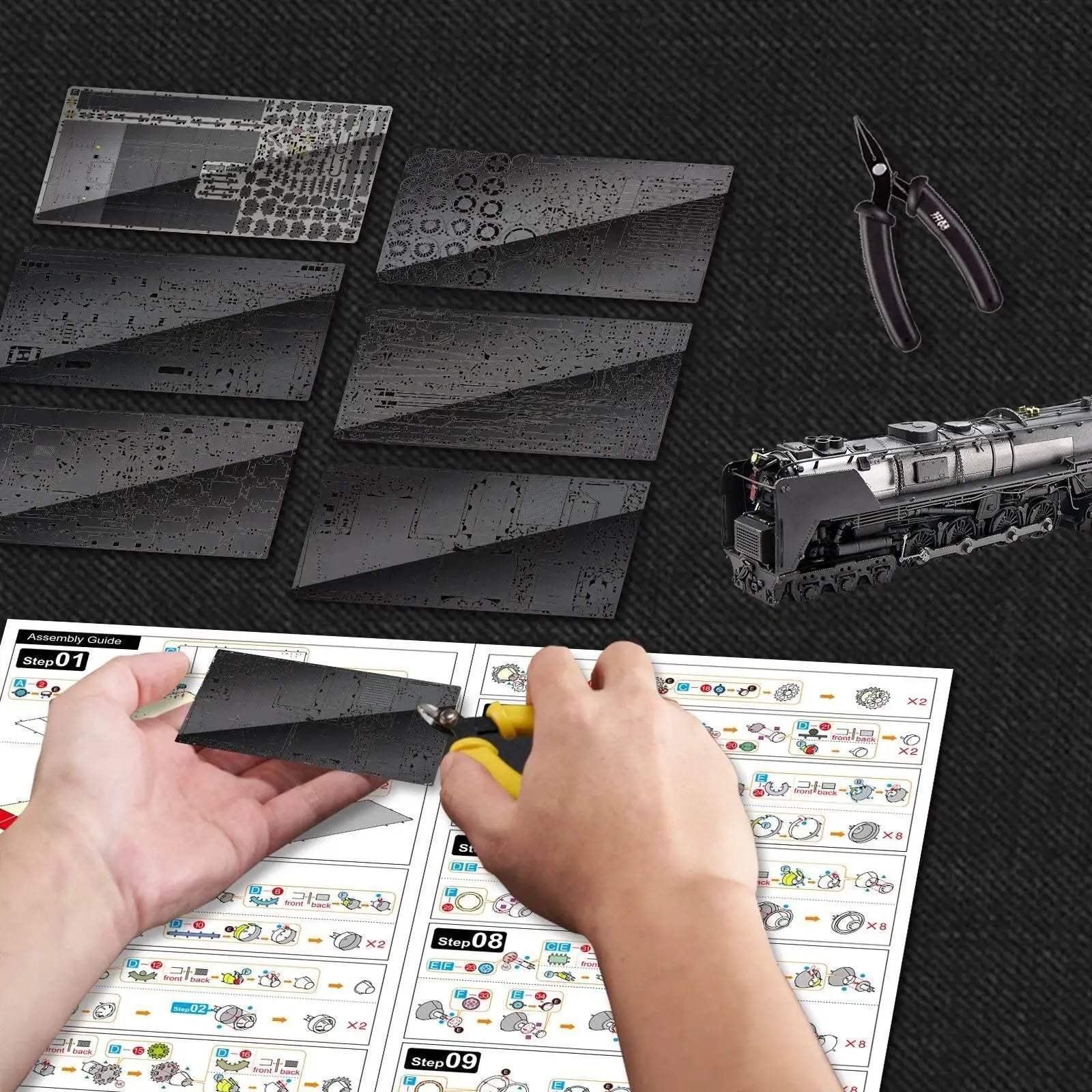 Premium 3D Metal Puzzle Kit with Detailed Locomotive Design for Hobbyists and Collectors - ToylandEU