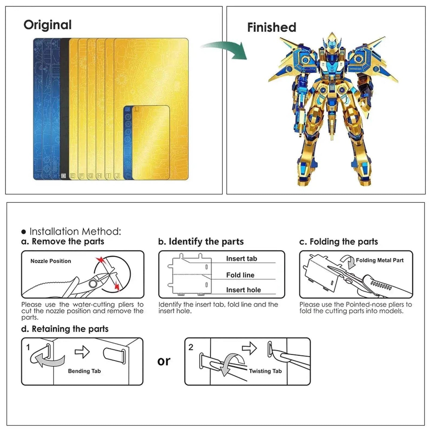 Premium 3D Metal Puzzle Kit with Sky Dominator Model for Adults and Teens - ToylandEU