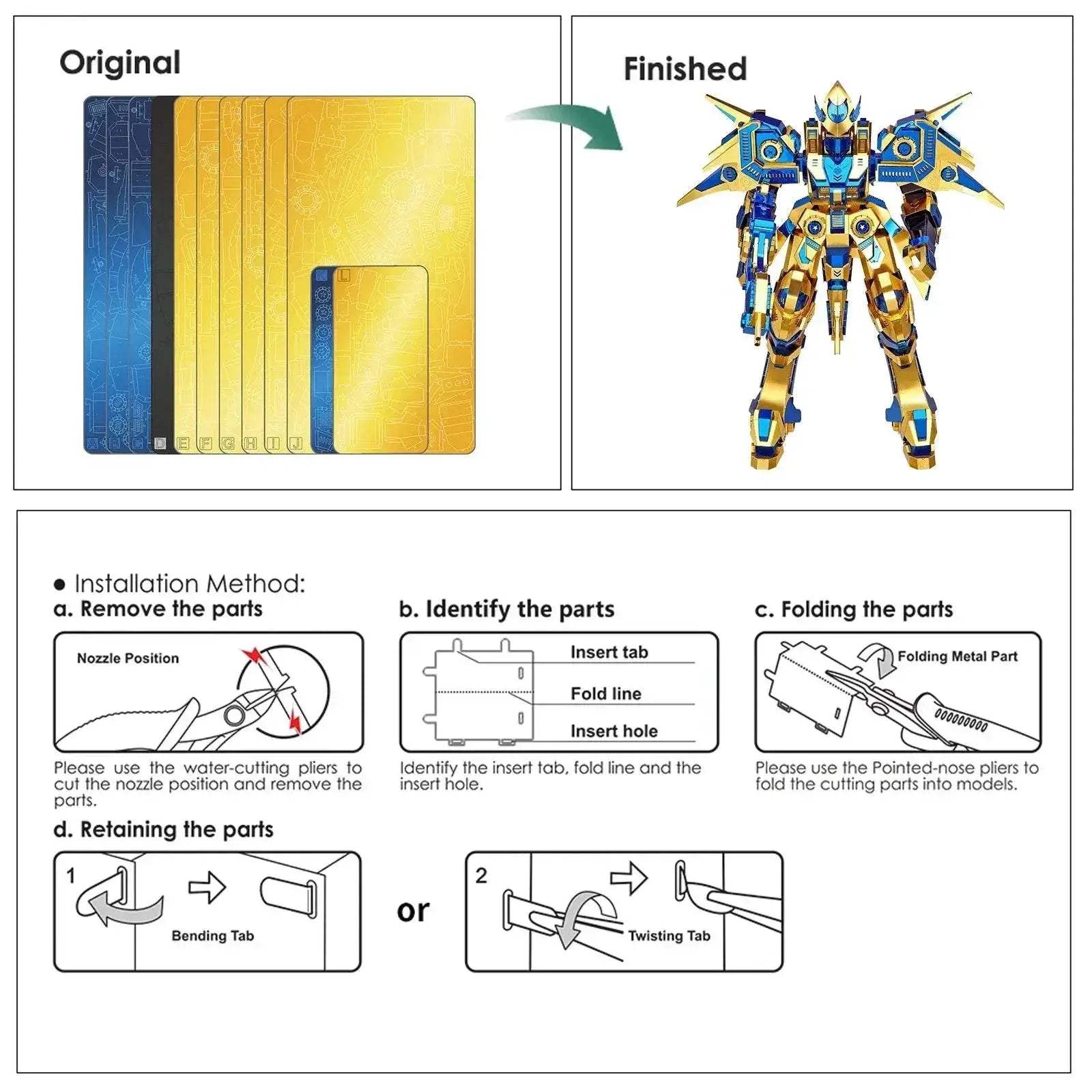Premium 3D Metal Puzzle Kit with Sky Dominator Model for Adults and Teens - ToylandEU