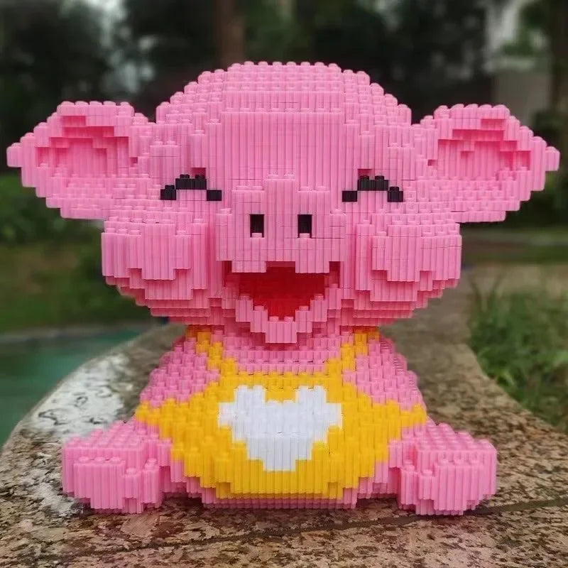 Premium 3D Model DIY Mini Diamond Blocks Building Toy Animal World Pink Smile Pig For Kids Gift - ToylandEU
