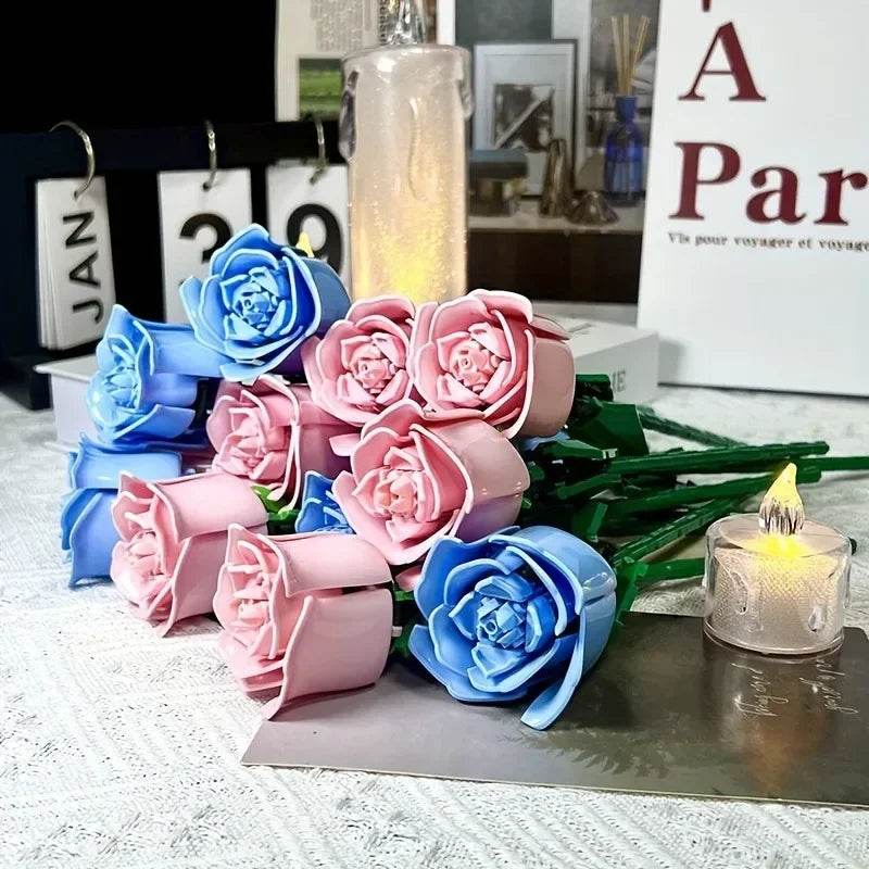 Premium 3D Rose Building Blocks DIY Flower Valentine Gift - ToylandEU