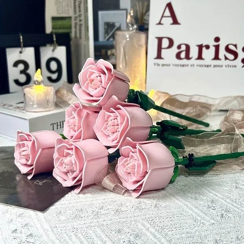 Premium 3D Rose Building Blocks DIY Flower Valentine Gift - ToylandEU
