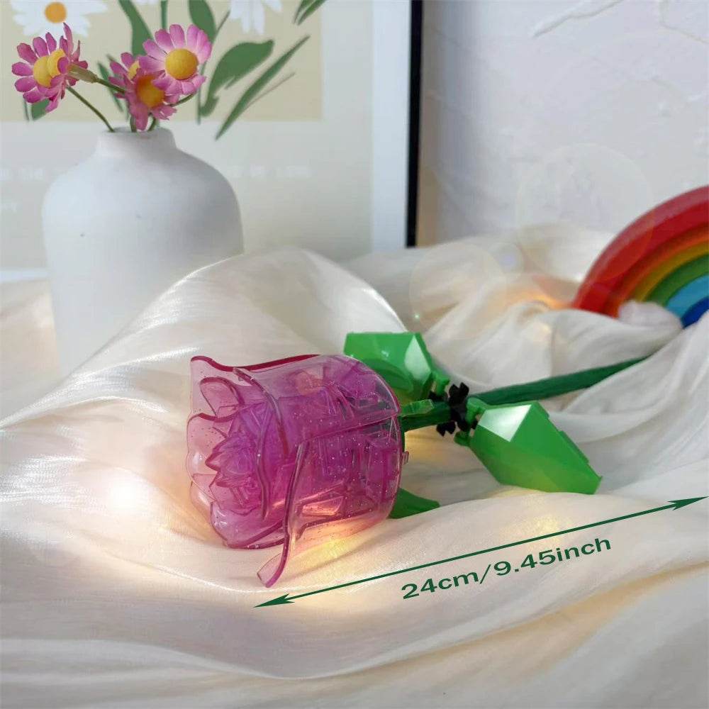 Premium 3D Rose Building Blocks DIY Flower Valentine Gift - ToylandEU