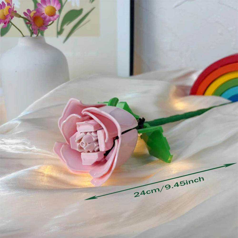 Premium 3D Rose Building Blocks DIY Flower Valentine Gift - ToylandEU