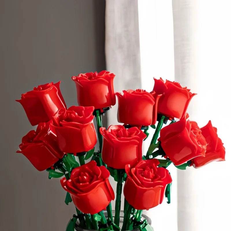 Premium 3D Rose Building Blocks DIY Flower Valentine Gift - ToylandEU