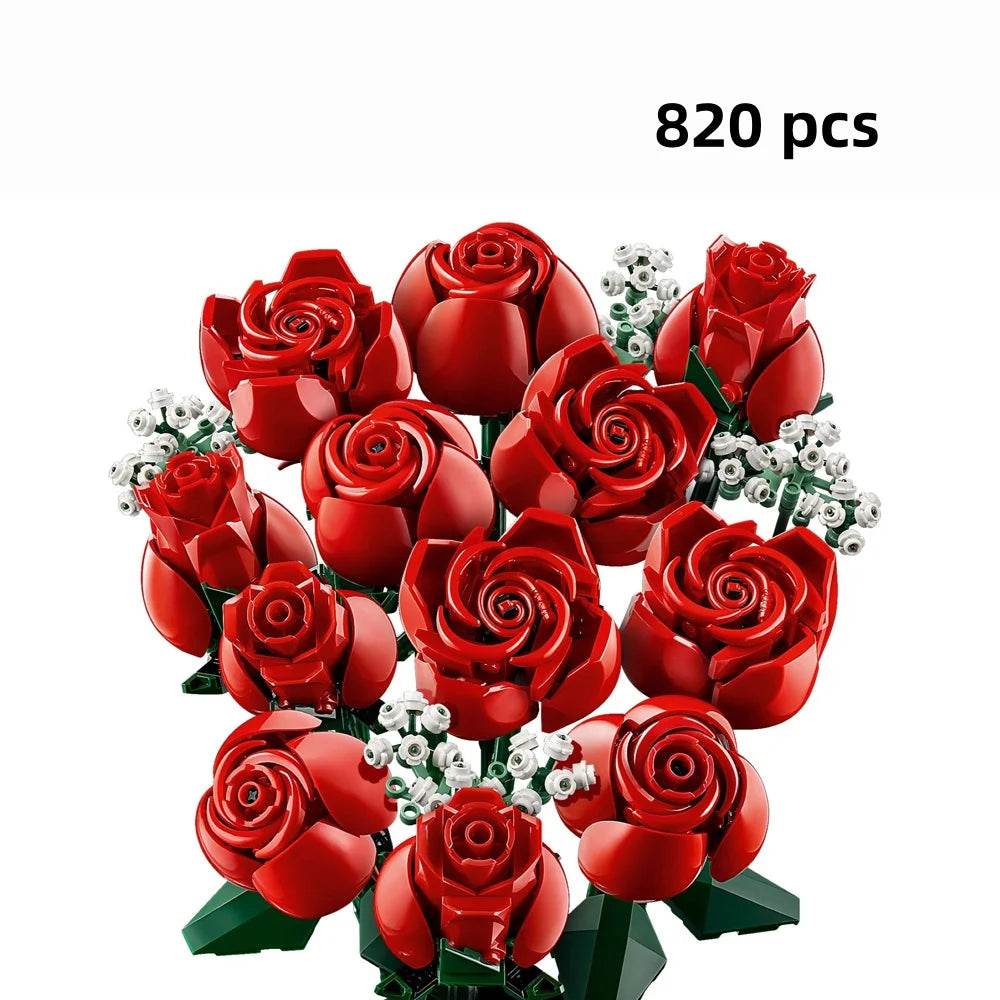 Premium 3D Rose Building Blocks DIY Flower Valentine Gift - ToylandEU