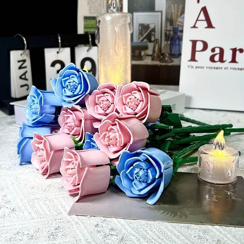 Premium 3D Rose Building Blocks DIY Flower Valentine Gift - ToylandEU