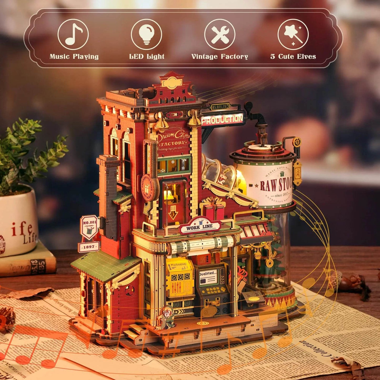 Premium 3D Wooden Puzzle Kit With Light And Music For Kids - ToylandEU