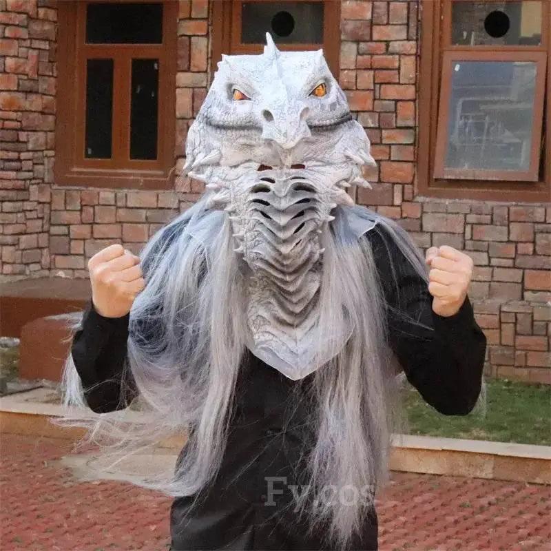  Premium 58cm Latex With Fur Dragon Mask Toyland EU -  ToylandEU™