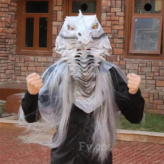  Premium 58cm Latex With Fur Dragon Mask Toyland EU -  ToylandEU™