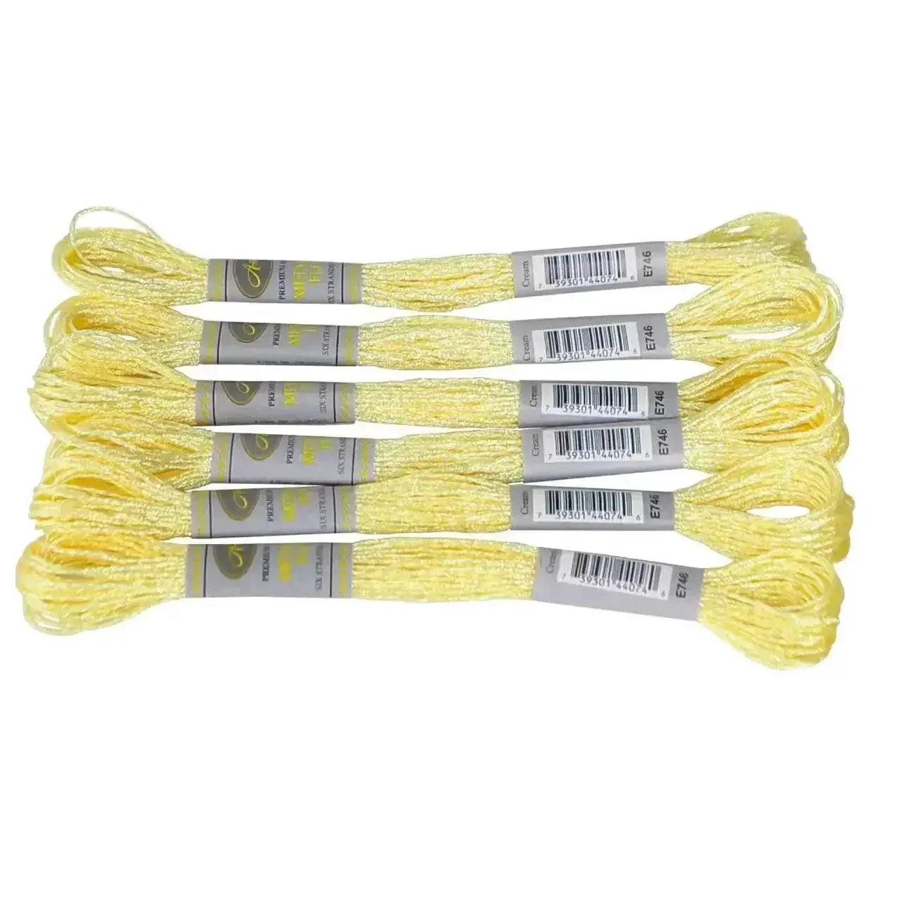  Premium 6-Pack Pearlescent High Gloss Metallic Embroidery Thread for Cross Stitch - 8 Meters Each, 6 Strands -  ToylandEU™