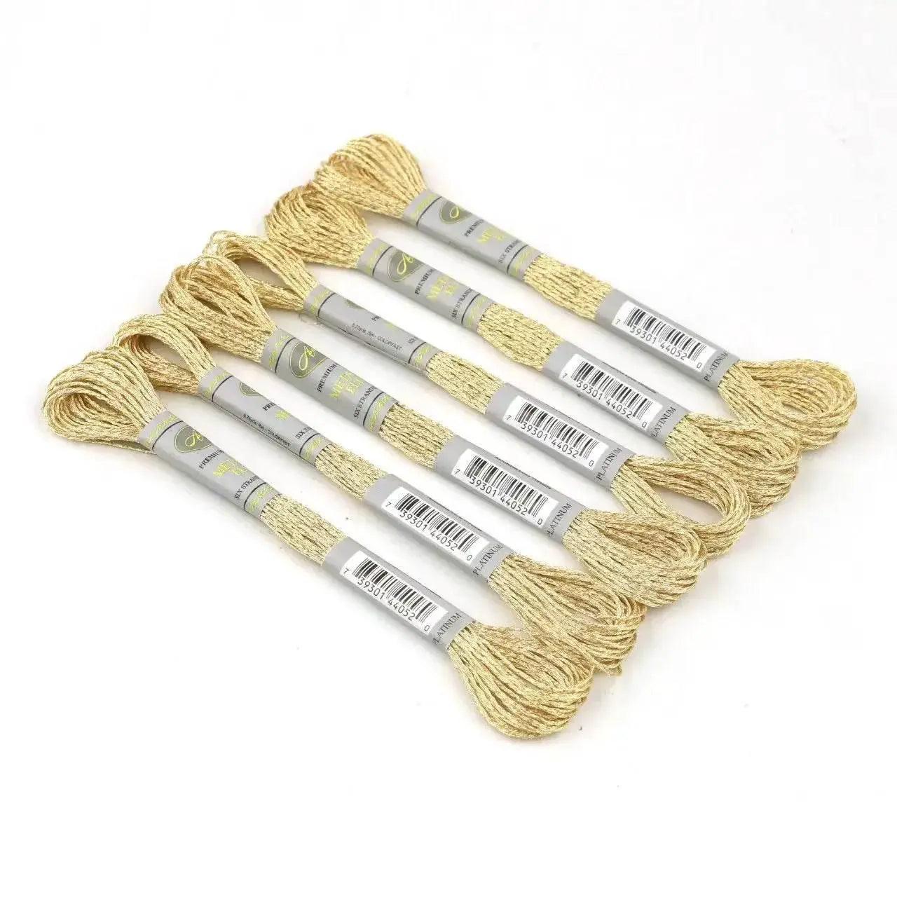  Premium 6-Pack Pearlescent High Gloss Metallic Embroidery Thread for Cross Stitch - 8 Meters Each, 6 Strands -  ToylandEU™