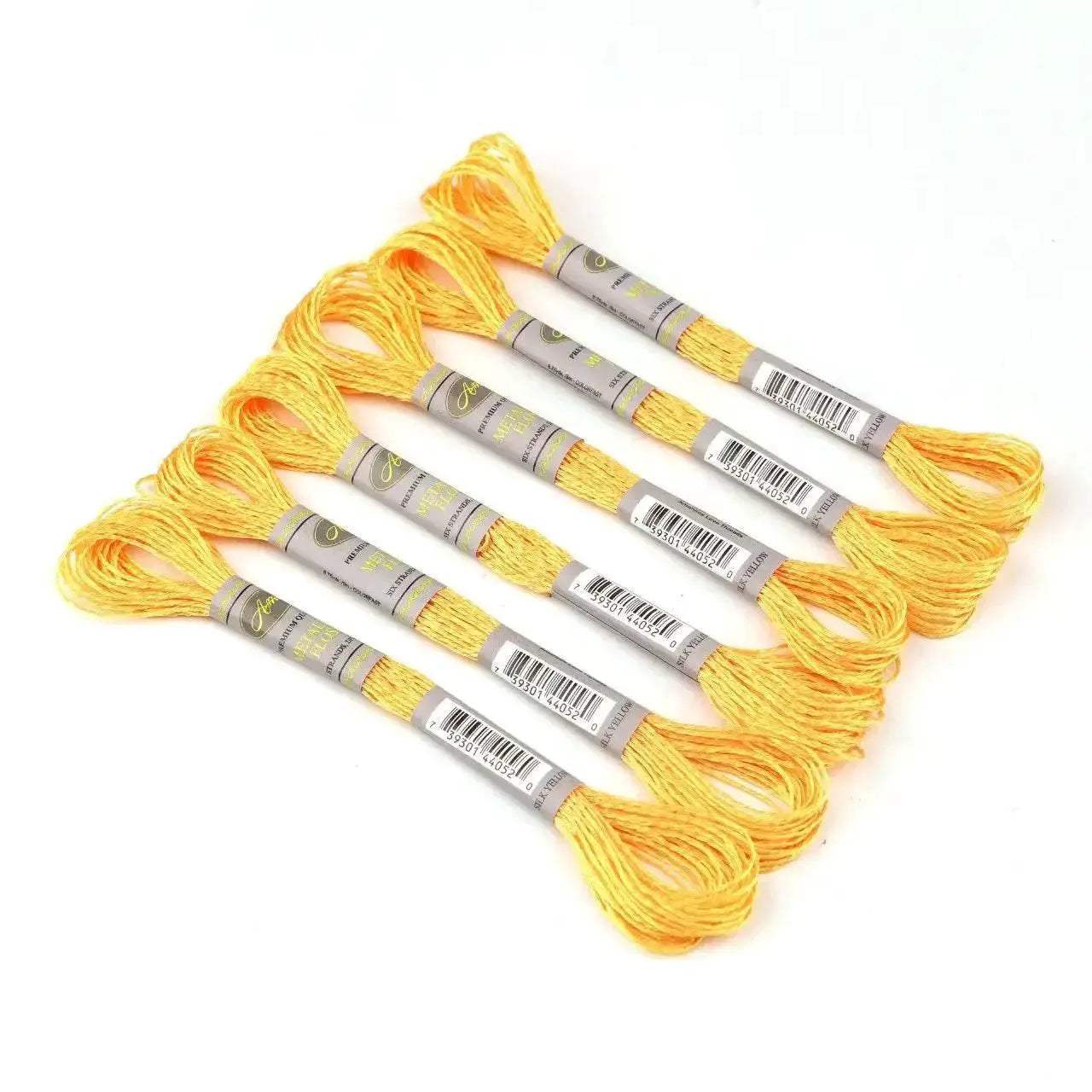 Premium 6-Pack Pearlescent High Gloss Metallic Embroidery Thread for Cross Stitch - 8 Meters Each, 6 Strands - ToylandEU
