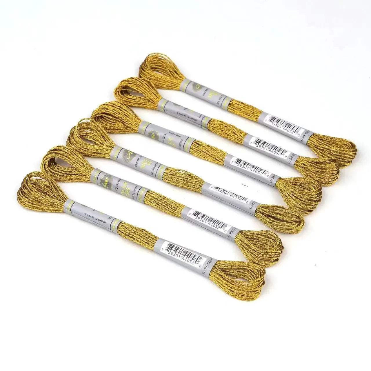 Premium 6-Pack Pearlescent High Gloss Metallic Embroidery Thread for Cross Stitch - 8 Meters Each, 6 Strands - ToylandEU