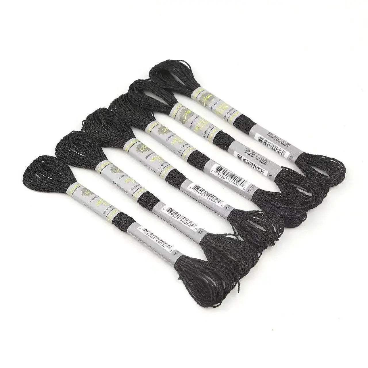 Premium 6-Pack Pearlescent High Gloss Metallic Embroidery Thread for Cross Stitch - 8 Meters Each, 6 Strands - ToylandEU