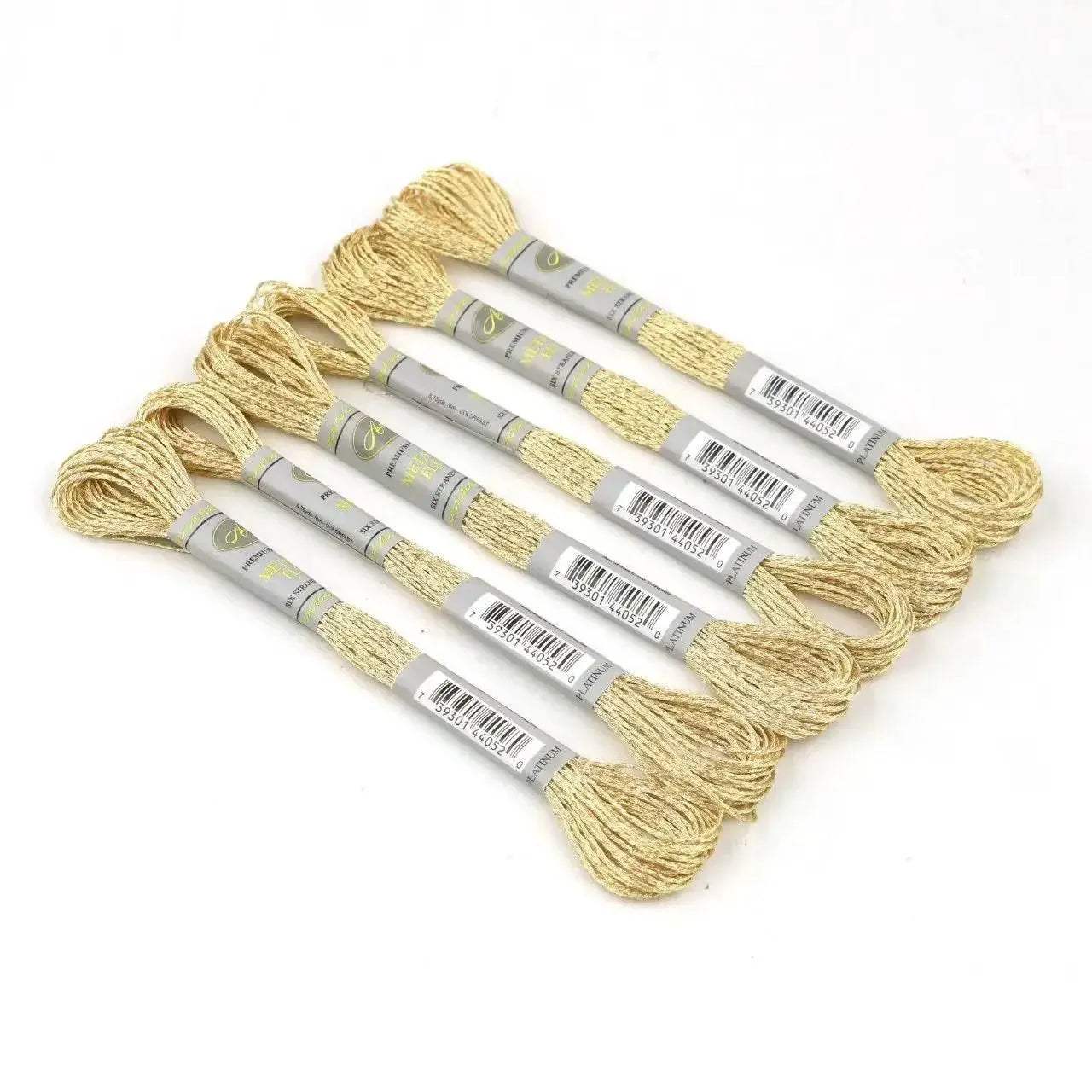 Premium 6-Pack Pearlescent High Gloss Metallic Embroidery Thread for Cross Stitch - 8 Meters Each, 6 Strands - ToylandEU