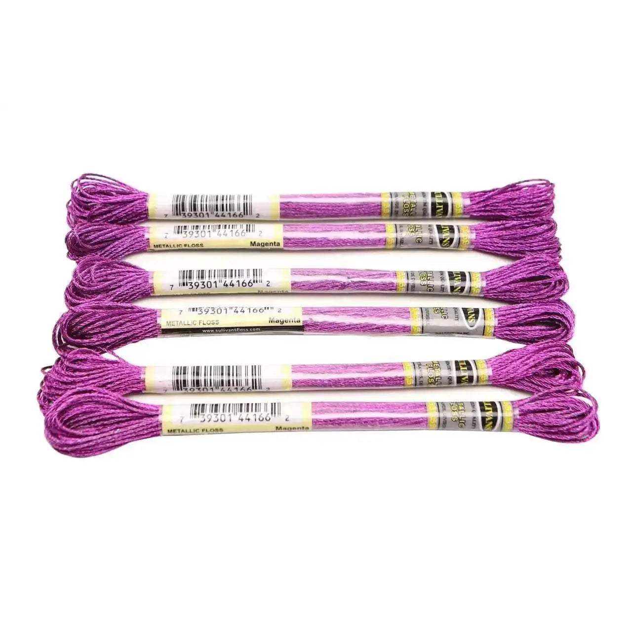 Premium 6-Pack Pearlescent High Gloss Metallic Embroidery Thread for Cross Stitch - 8 Meters Each, 6 Strands - ToylandEU