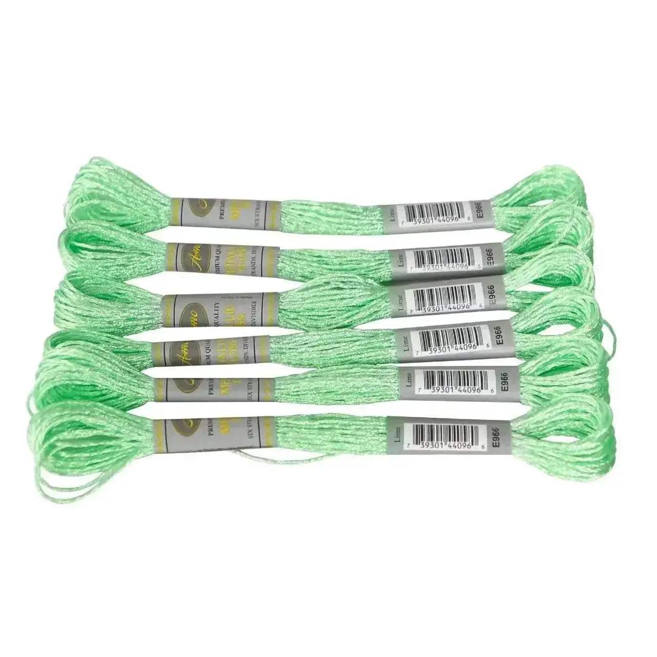 Premium 6-Pack Pearlescent High Gloss Metallic Embroidery Thread for Cross Stitch - 8 Meters Each, 6 Strands - ToylandEU