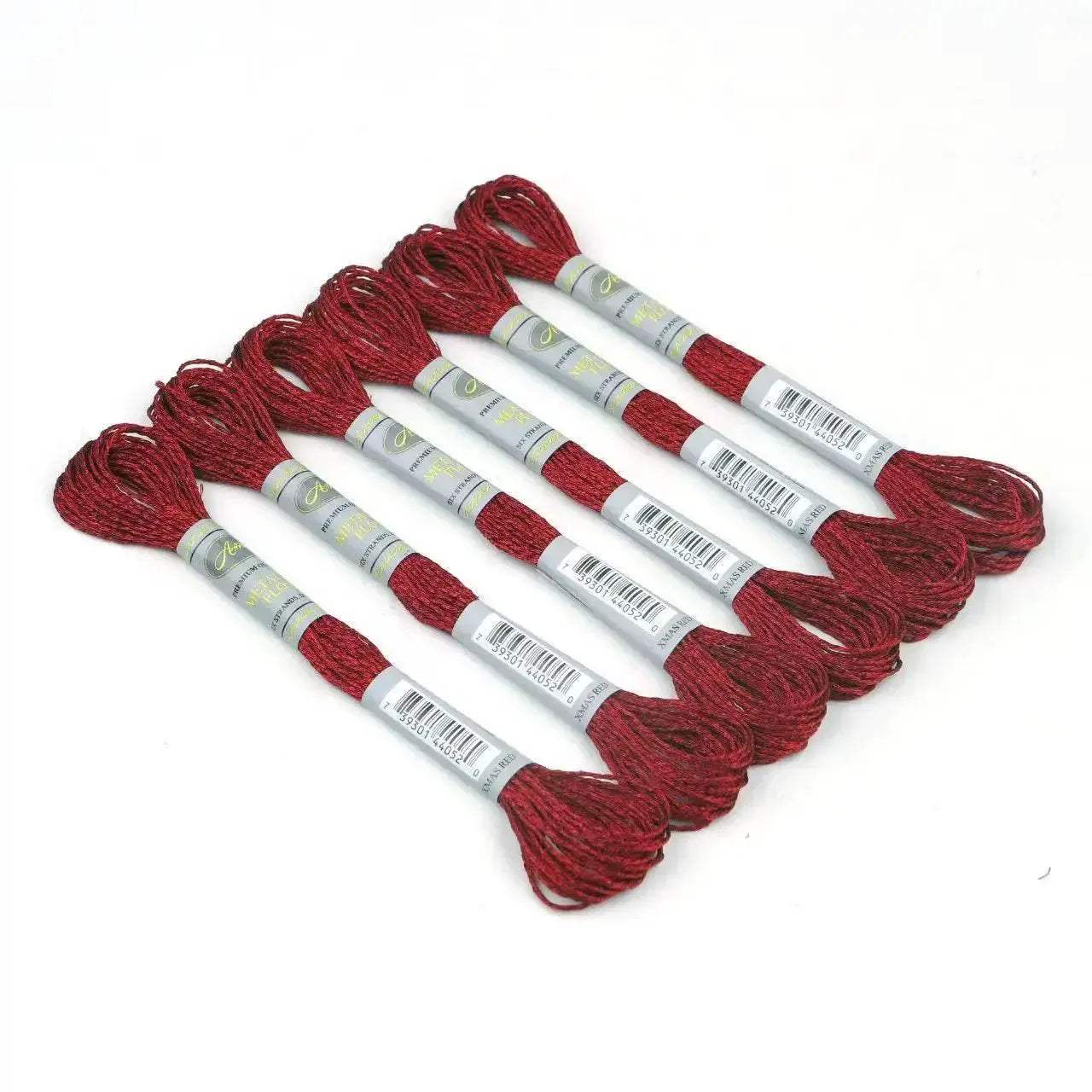 Premium 6-Pack Pearlescent High Gloss Metallic Embroidery Thread for Cross Stitch - 8 Meters Each, 6 Strands - ToylandEU