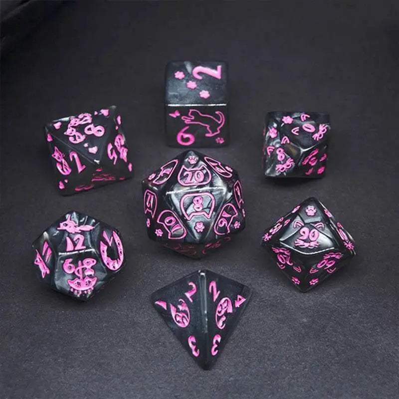 Premium 7 Piece Polyhedral DND Dice Set with Spherical Design for Enthusiastic Tabletop Role Players - ToylandEU