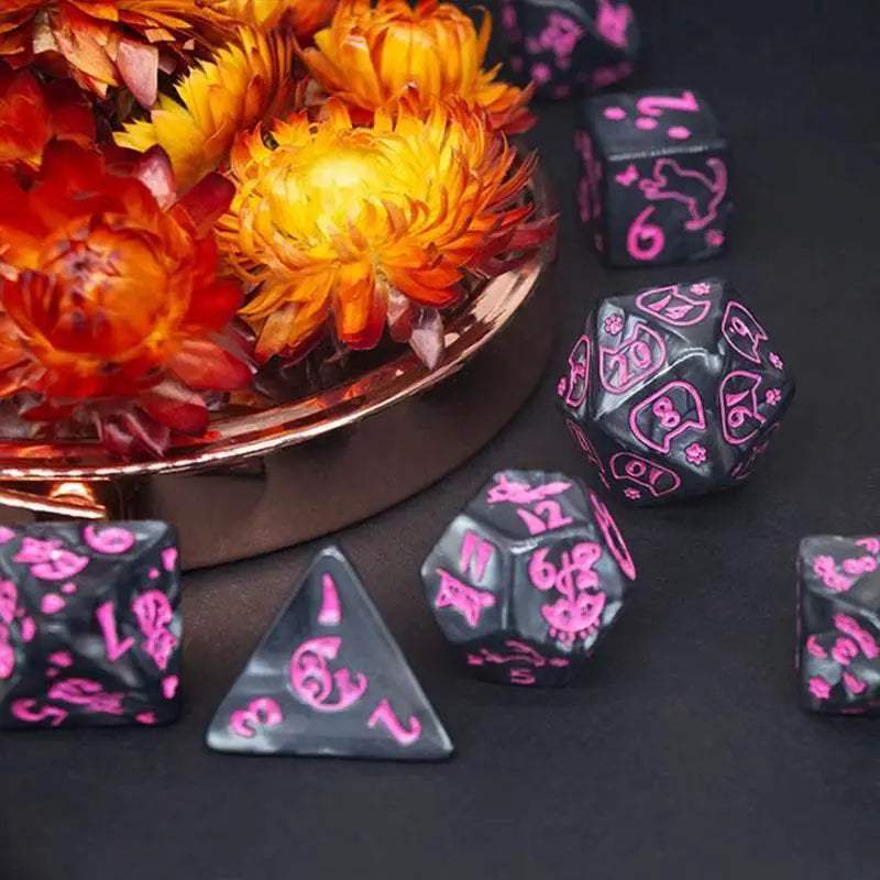 Premium 7 Piece Polyhedral DND Dice Set with Spherical Design for Enthusiastic Tabletop Role Players - ToylandEU
