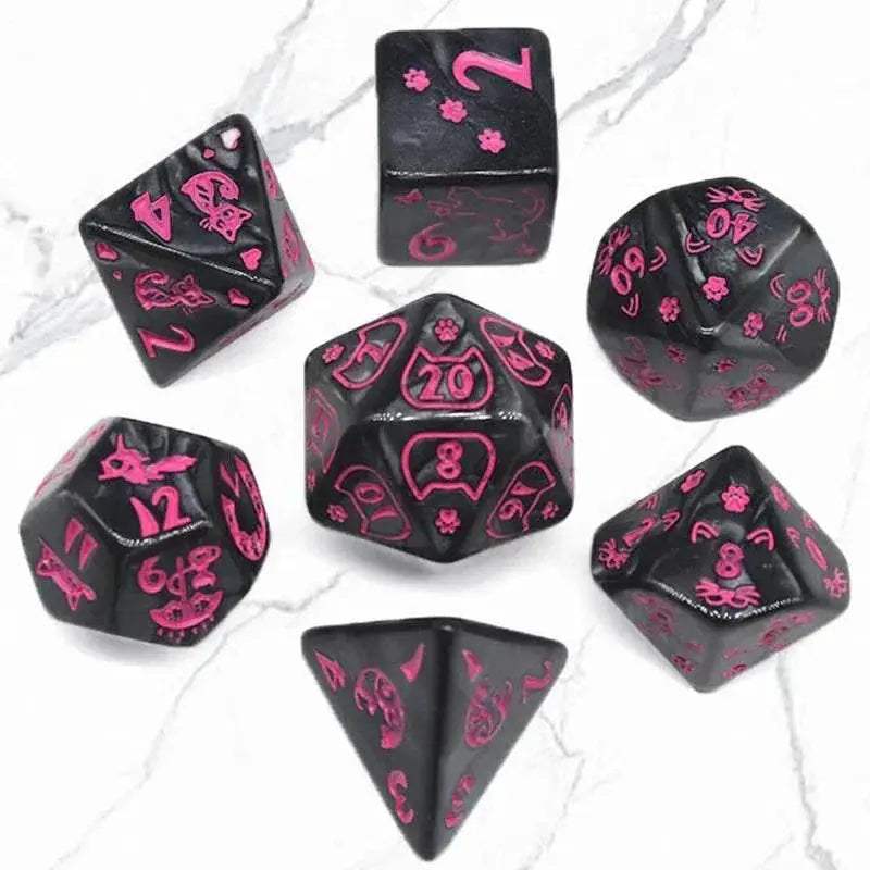 Premium 7 Piece Polyhedral DND Dice Set with Spherical Design for Enthusiastic Tabletop Role Players - ToylandEU