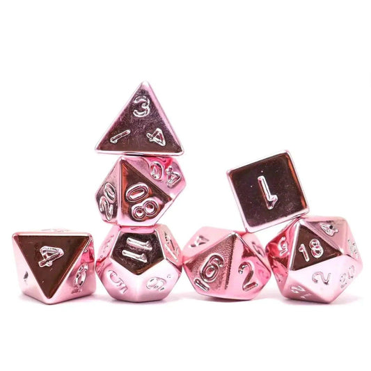  Premium 7 Piece Polyhedral Dice Set with Pink Finish -  ToylandEU™