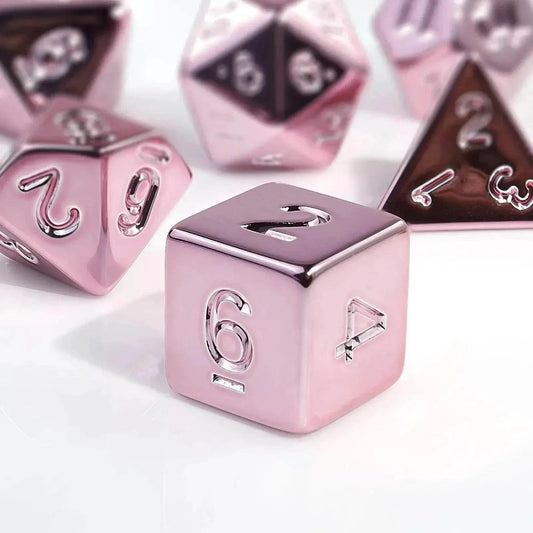  Premium 7 Piece Polyhedral Dice Set with Pink Finish -  ToylandEU™