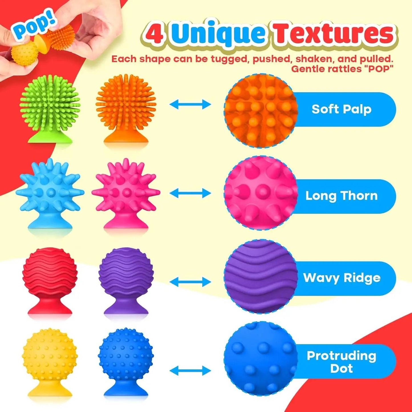 Premium 8Piece Silicone Fidget Toys Textured Cups For Teens - ToylandEU