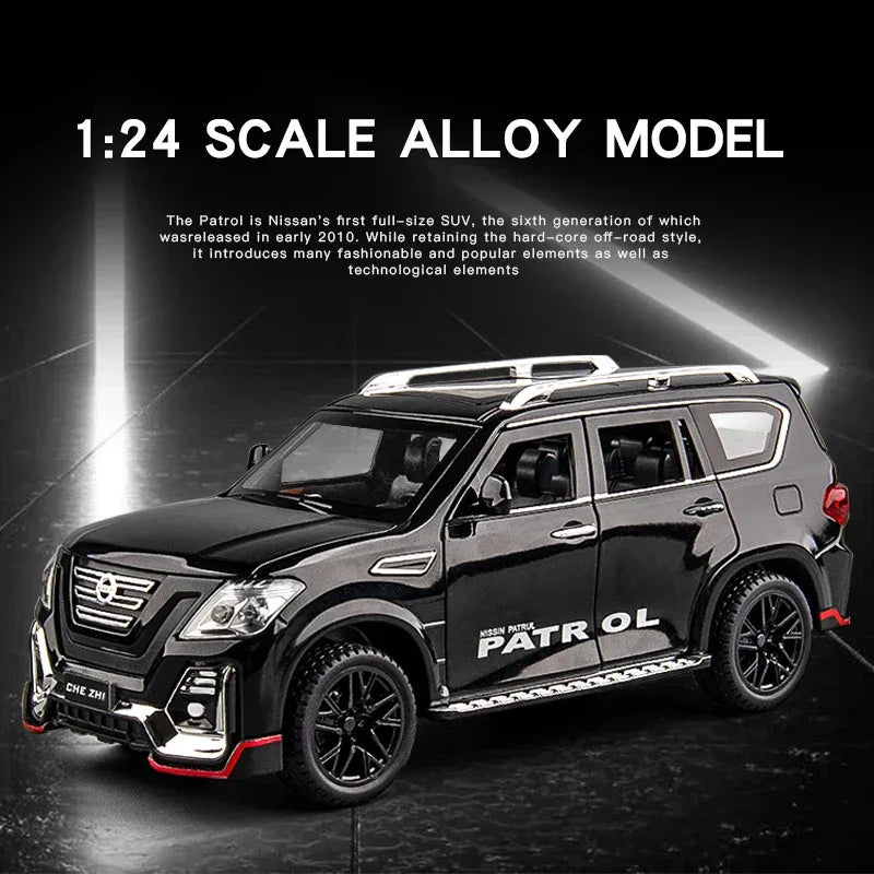 Premium Alloy Diecast Car 1 24 Nissan Patrol Off Road Sound And Light Boys - ToylandEU