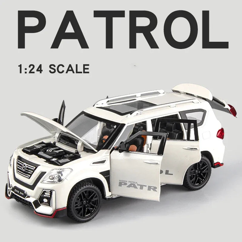 Premium Alloy Diecast Car 1 24 Nissan Patrol Off Road Sound And Light Boys - ToylandEU