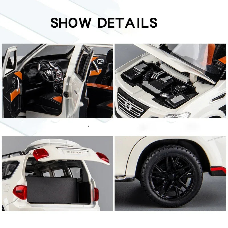 Premium Alloy Diecast Car 1 24 Nissan Patrol Off Road Sound And Light Boys - ToylandEU