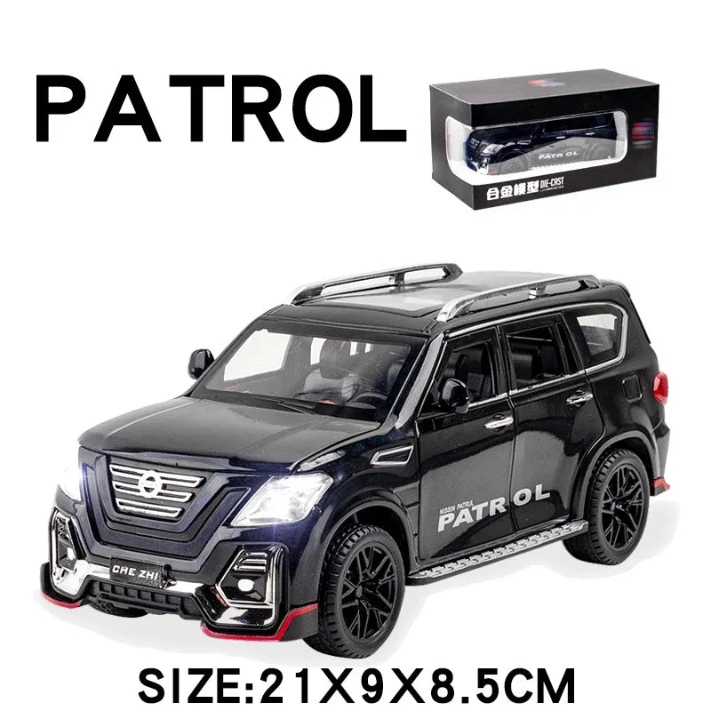 Premium Alloy Diecast Car 1 24 Nissan Patrol Off Road Sound And Light Boys - ToylandEU