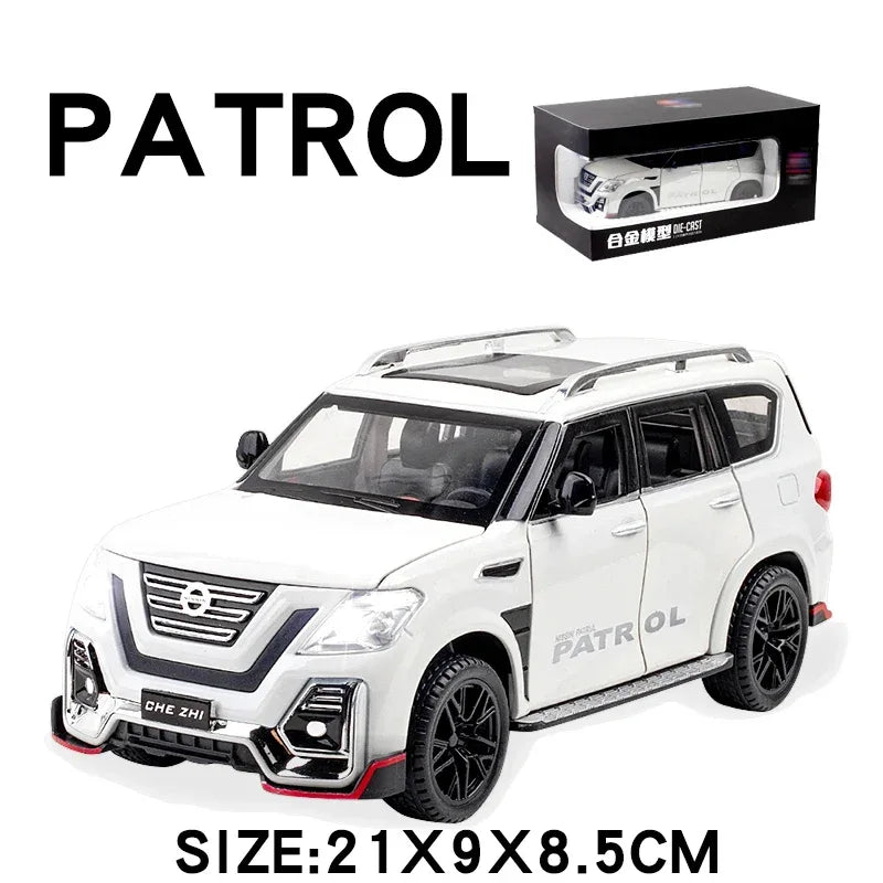 Premium Alloy Diecast Car 1 24 Nissan Patrol Off Road Sound And Light Boys - ToylandEU