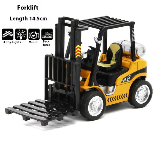 Premium Alloy Diecast Construction Crane And Warehouse Forklift Model With Sound And Light For Boys - ToylandEU