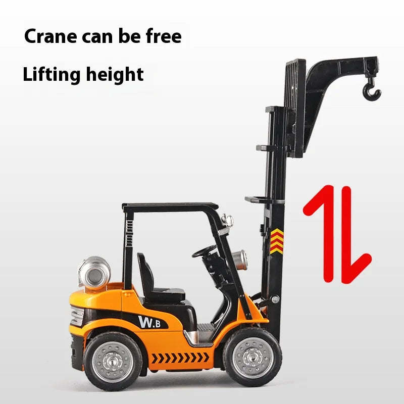 Premium Alloy Diecast Construction Crane And Warehouse Forklift Model With Sound And Light For Boys - ToylandEU
