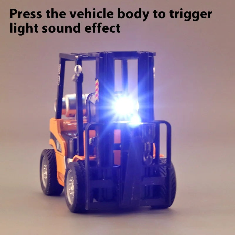 Premium Alloy Diecast Construction Crane And Warehouse Forklift Model With Sound And Light For Boys - ToylandEU