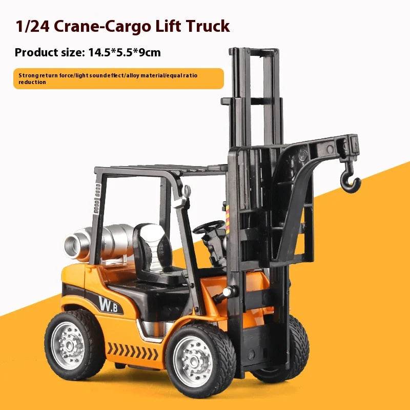 Premium Alloy Diecast Construction Crane And Warehouse Forklift Model With Sound And Light For Boys - ToylandEU