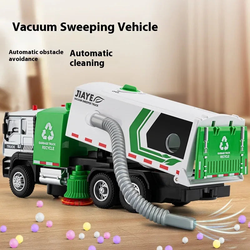 Premium Alloy Diecast Truck Vacuum Cleaning Sound And Light For Kids - ToylandEU