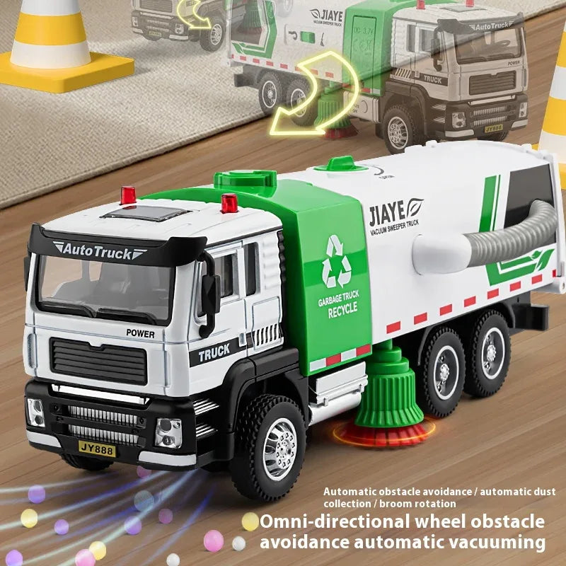 Premium Alloy Diecast Truck Vacuum Cleaning Sound And Light For Kids - ToylandEU