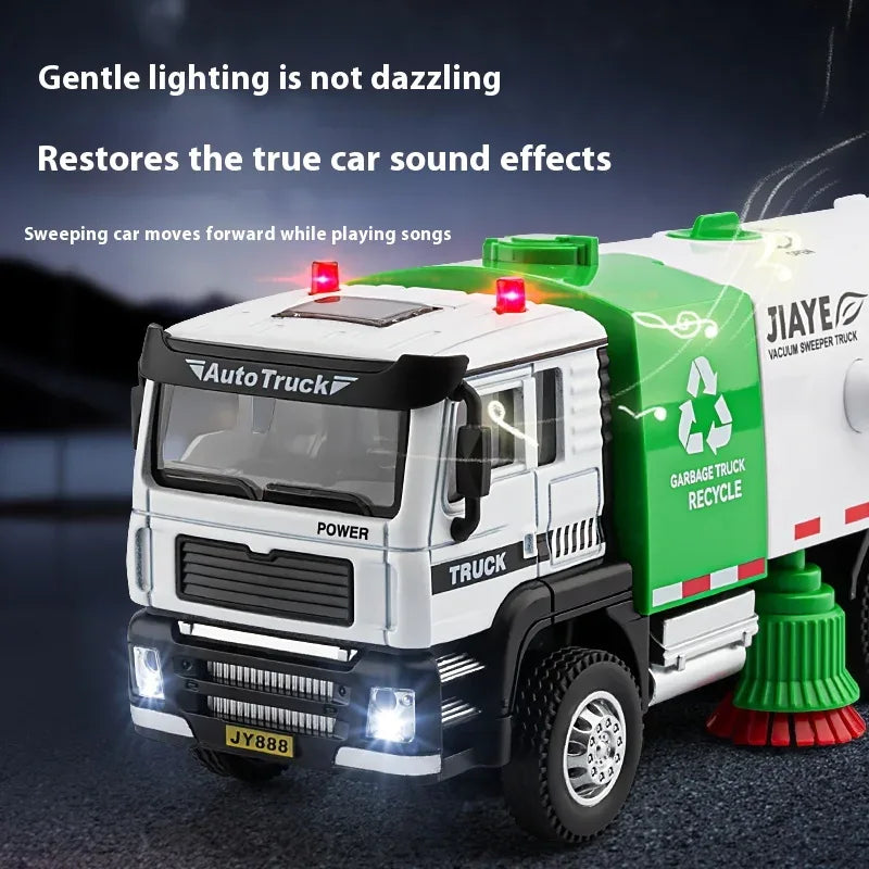 Premium Alloy Diecast Truck Vacuum Cleaning Sound And Light For Kids - ToylandEU