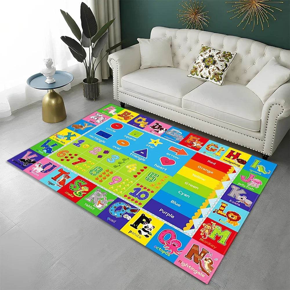 Premium Alphabet Rug Non Slip Cartoon Design For Playrooms - ToylandEU