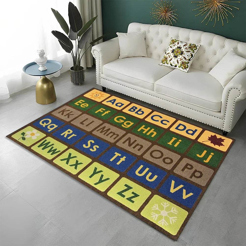 Premium Alphabet Rug Non Slip Cartoon Design For Playrooms - ToylandEU